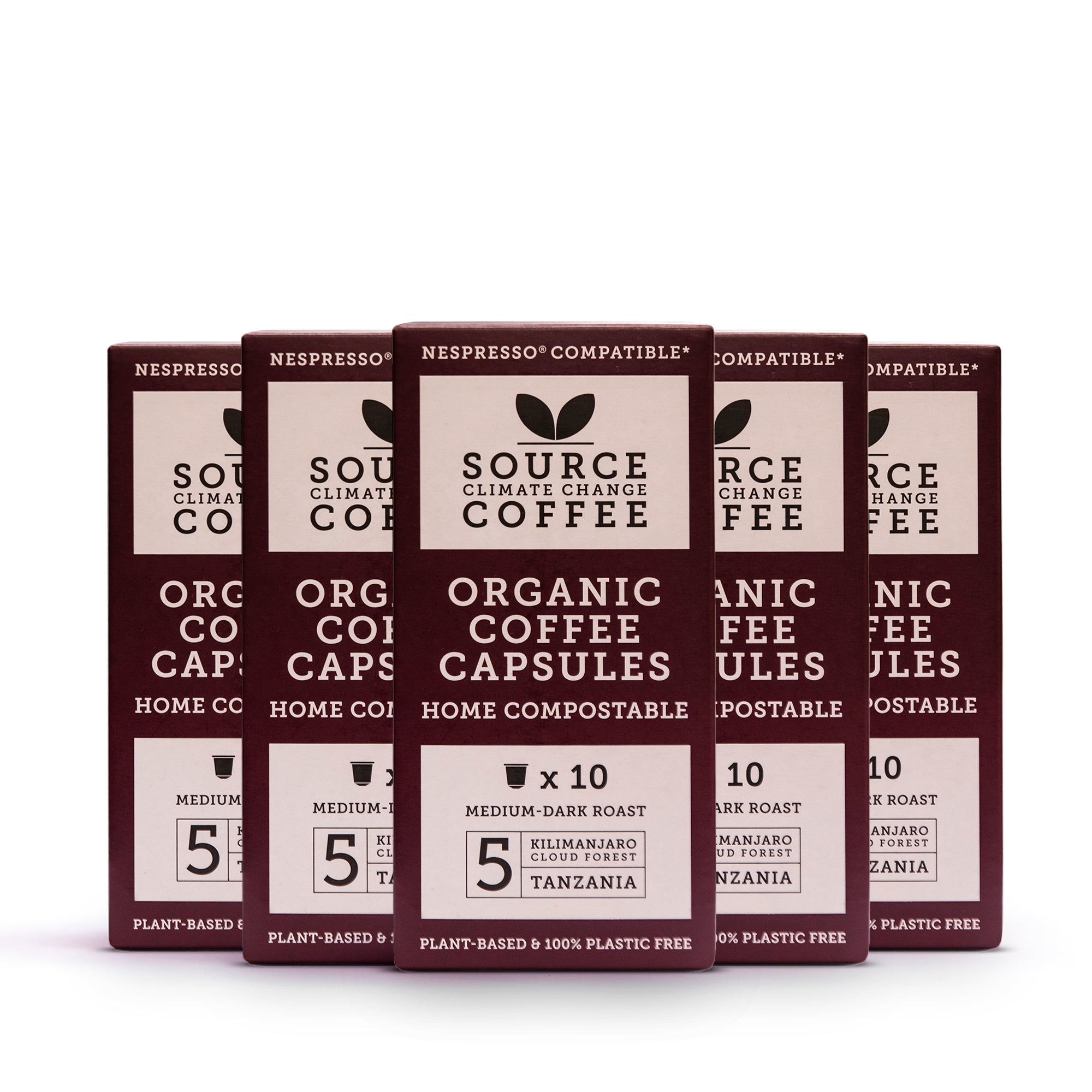 Mix of 50 x Organic & Biodegradable Nespresso ® Compatible Coffee Capsules Monthly Subscription - Source Climate Change Coffee