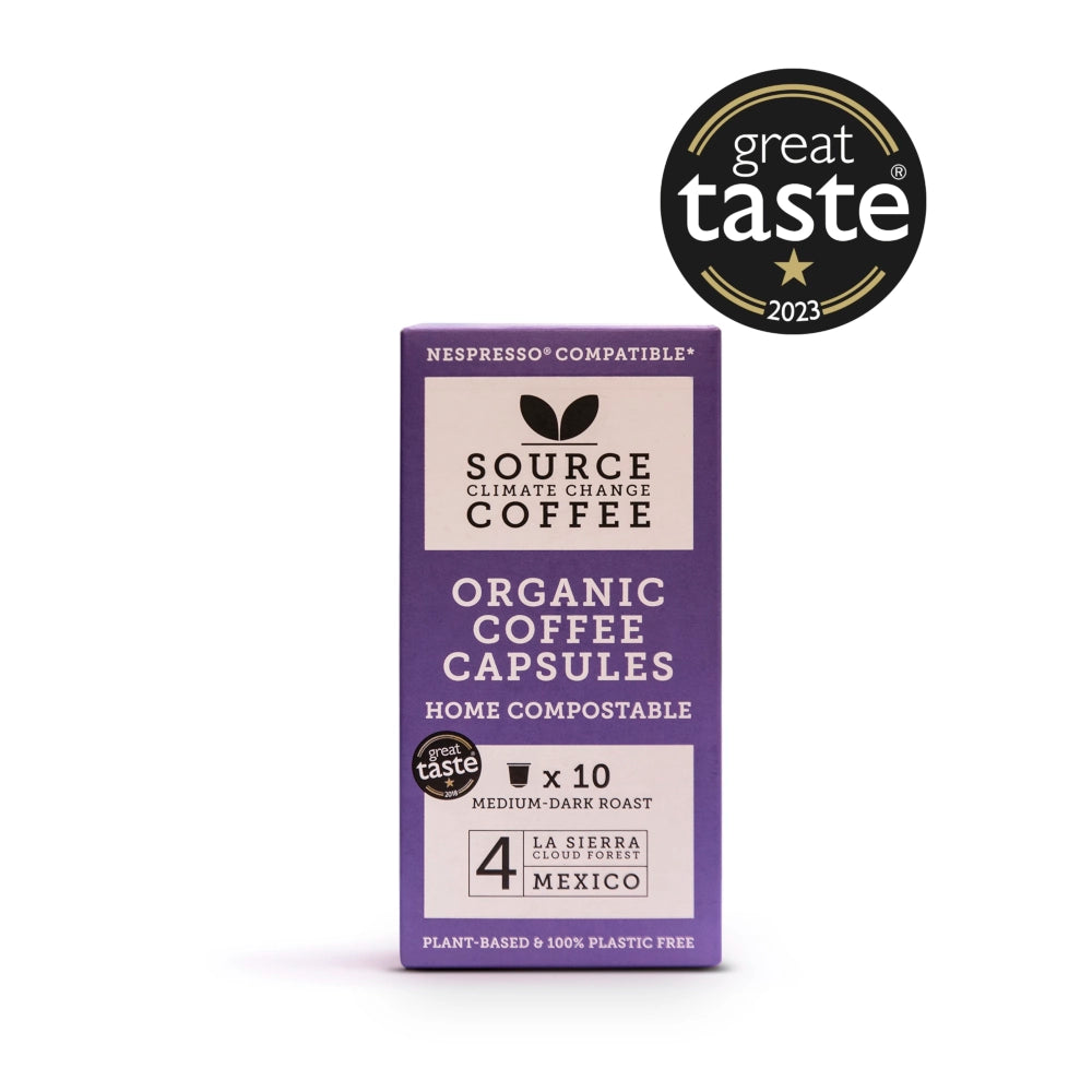 10 x Organic Home Compostable Nespresso ® Capsules Mexico - Source Climate Change Coffee