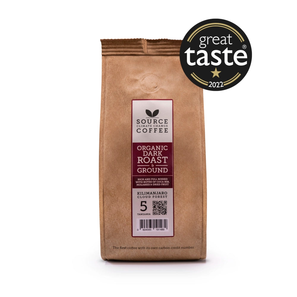 Organic Ground Coffee Kilimanjaro Cloud Forest Coffee: Tanzania Strength 5 - Source Climate Change Coffee