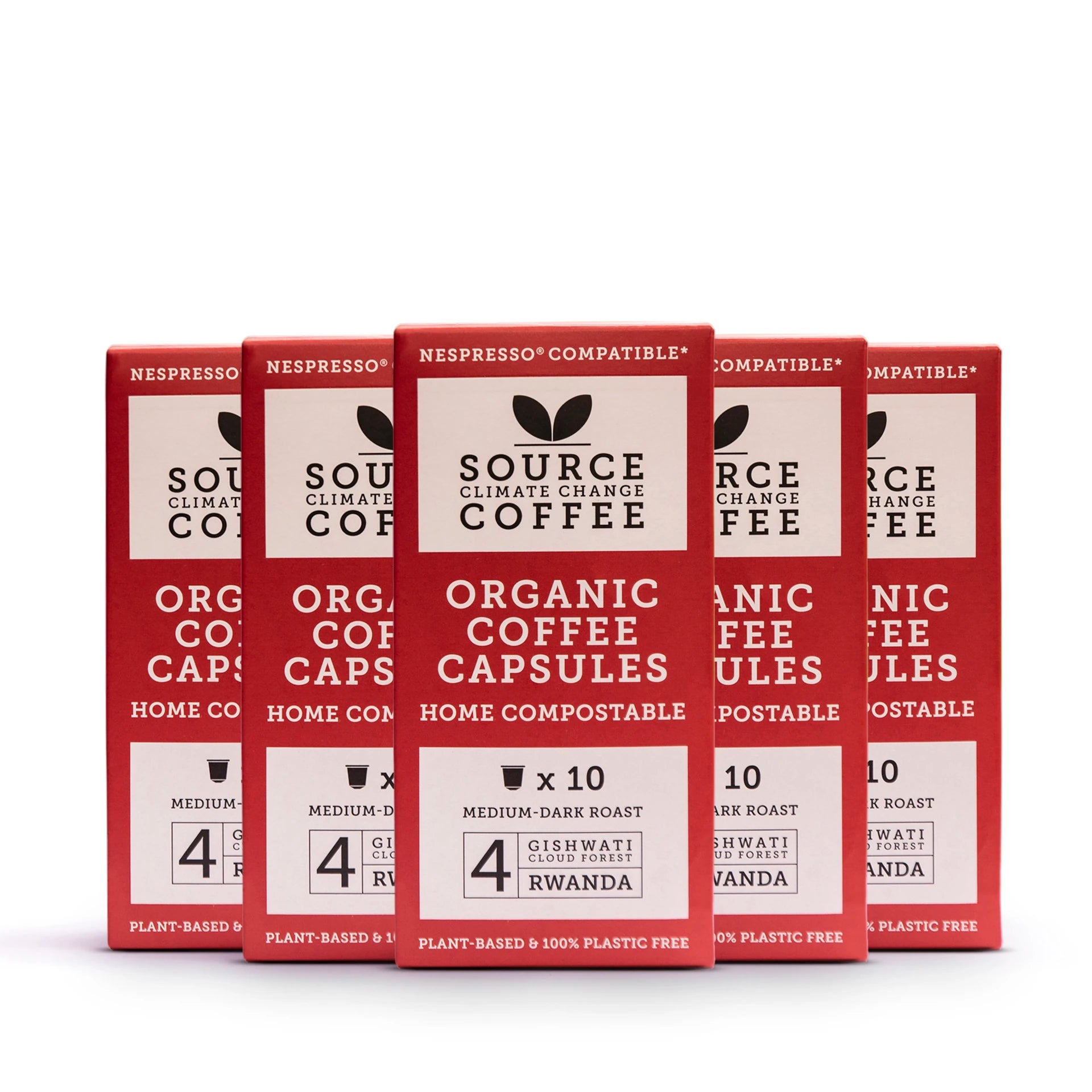 Rwanda x 50 Organic & Biodegradable Nespresso ® Compatible Coffee Capsules Monthly Subscription - Source Climate Change Coffee