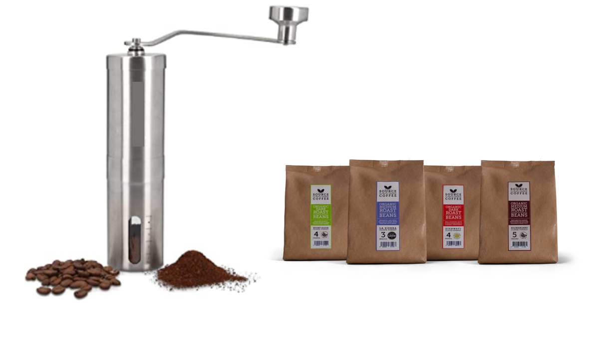 Coffee Bean & Grinder Gift Set - Source Climate Change Coffee