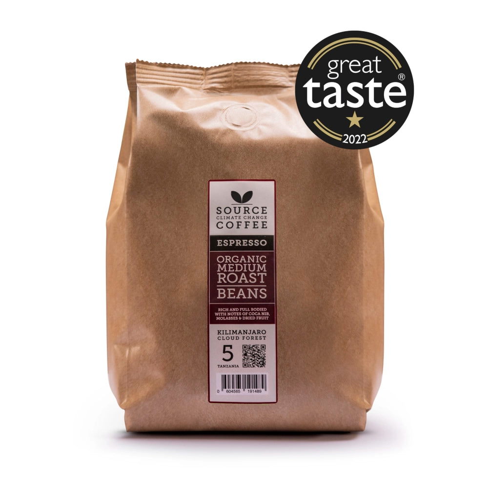500g - Tanzania Strength 5 Award Winning Organic Beans - Kilimanjaro Cloud Forest