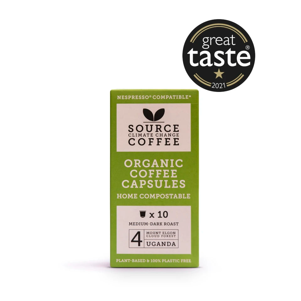 10 x Organic Home Compostable Nespresso ® Capsules Uganda - Source Climate Change Coffee