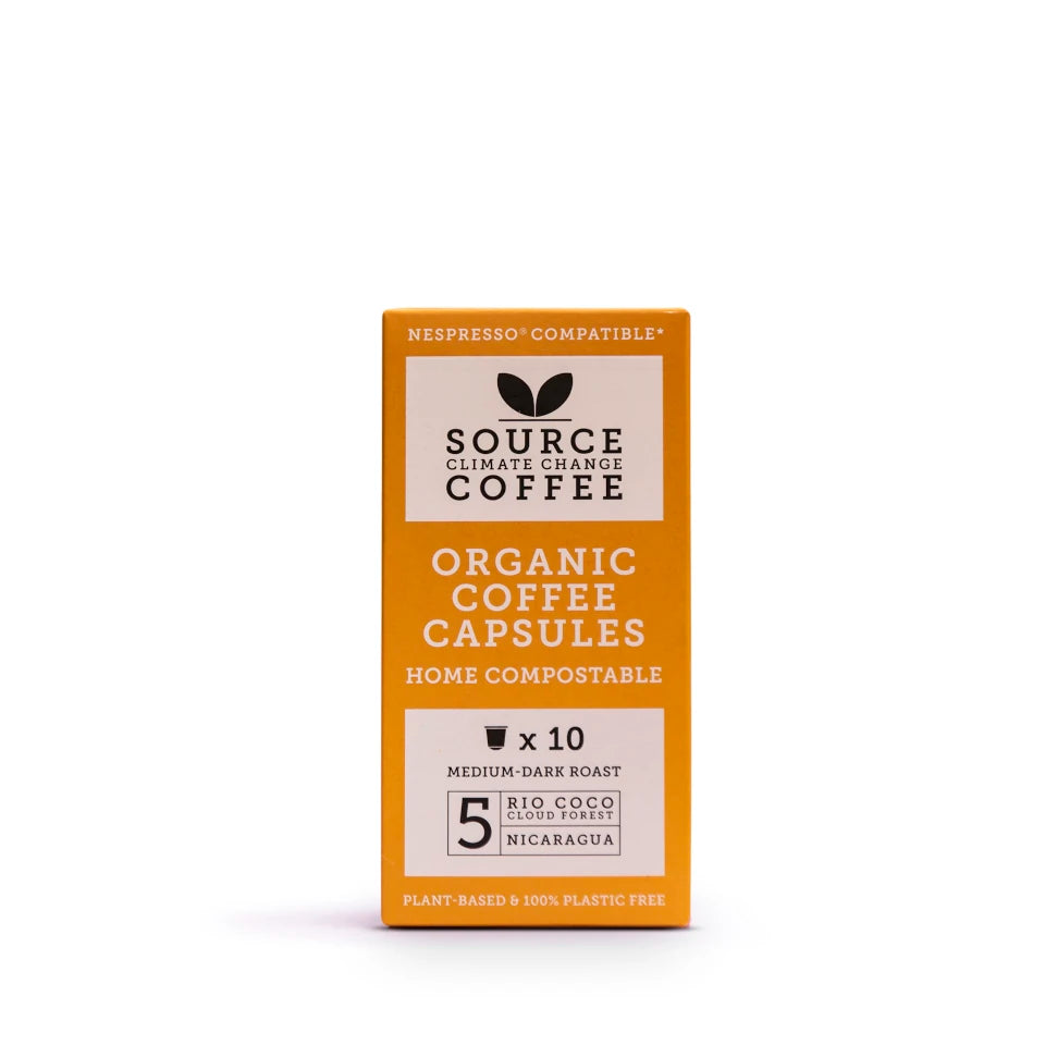 10 x Organic Home Compostable Nespresso ® Capsules Nicaragua - Source Climate Change Coffee