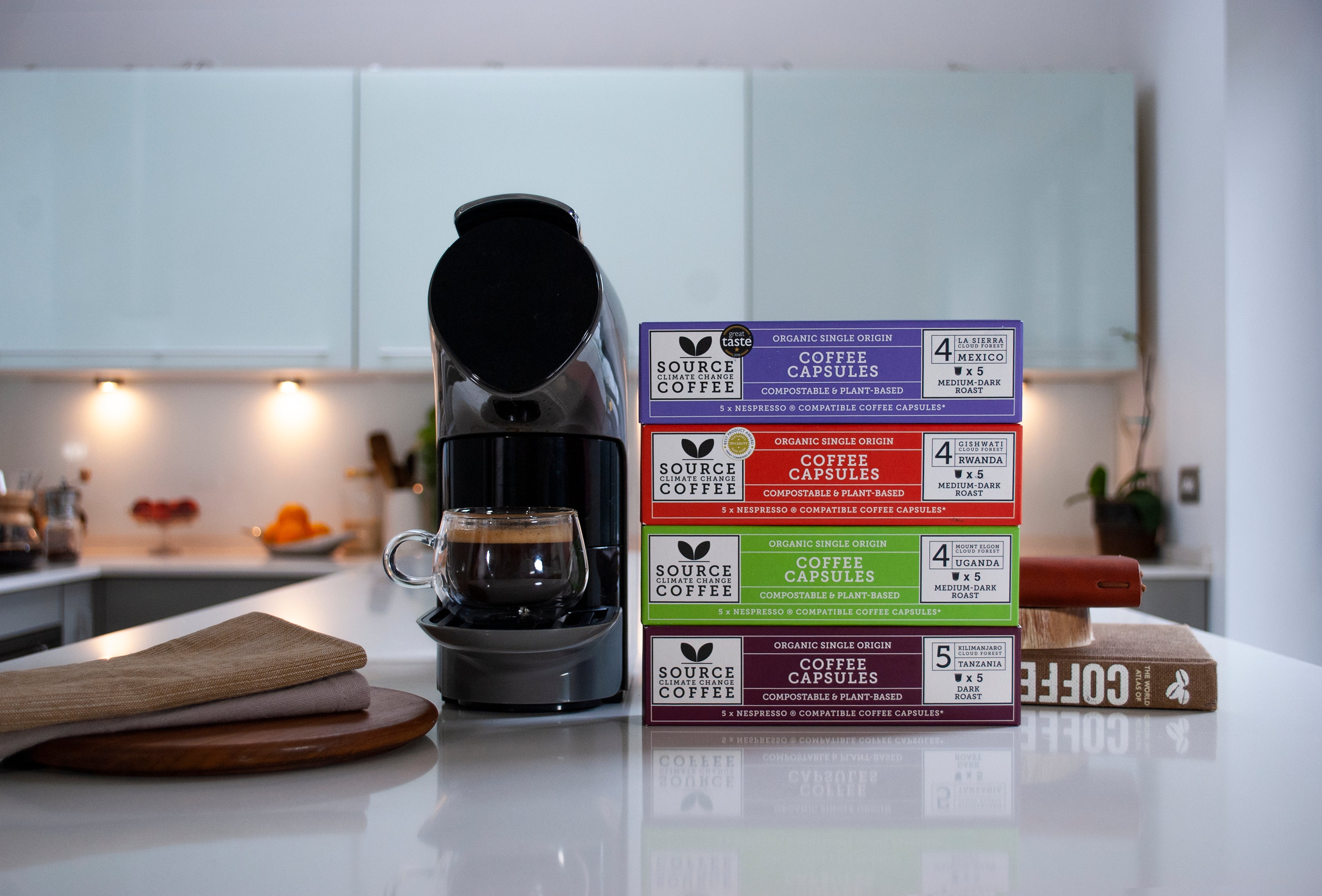 20 x Organic & Biodegradable Nespresso ® Capsules - Taste Collection - Source Climate Change Coffee